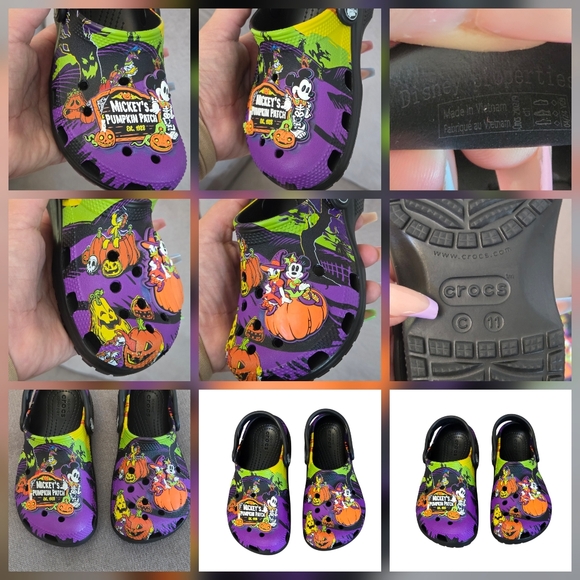 Disney Parks Halloween 2024 Mickey’s Pumpkin Patch Crocs Kids Clogs Size 11 - Picture 5 of 5